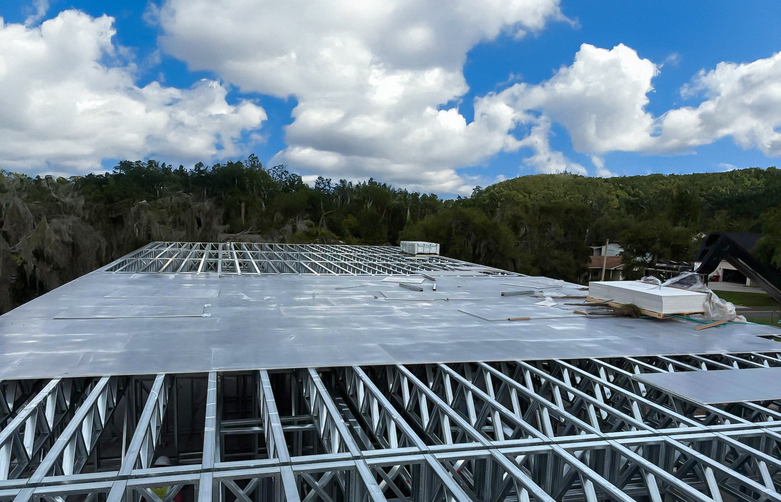 Subfloor being installed